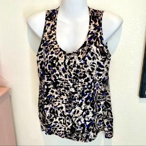 LAURA DELMAN Leopard Print Silk Tank Top sz 4